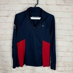 Ariat TEK Heat Series 1/4 Zip Long Sleeve Shirt in Team Navy